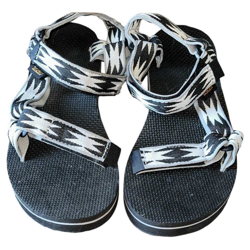 Women's Black & White Teva Midform Universal Sandals Size 6 - Picture 3 of 6